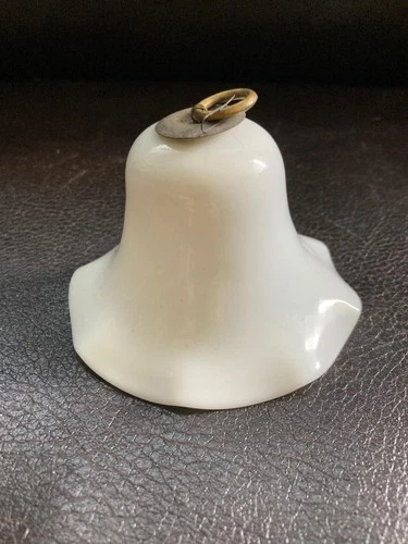Small Antique Milk Glass Victorian SMOKE BELL for Hanging Oil Lamp, 2 3/4" High