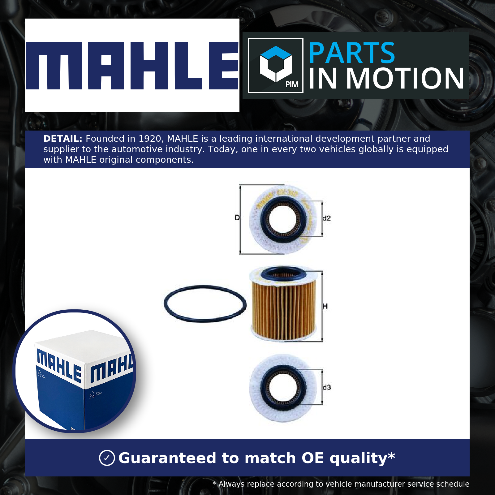 Oil Filter Mahle for Seat Cordoba Ibiza Skoda Fabia Roomster OX360D - Image 2