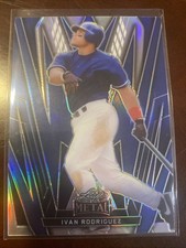2024 Leaf Metal - Ivan Rodriguez #32 Blue Prismatic /35 Texas Rangers MLB Card