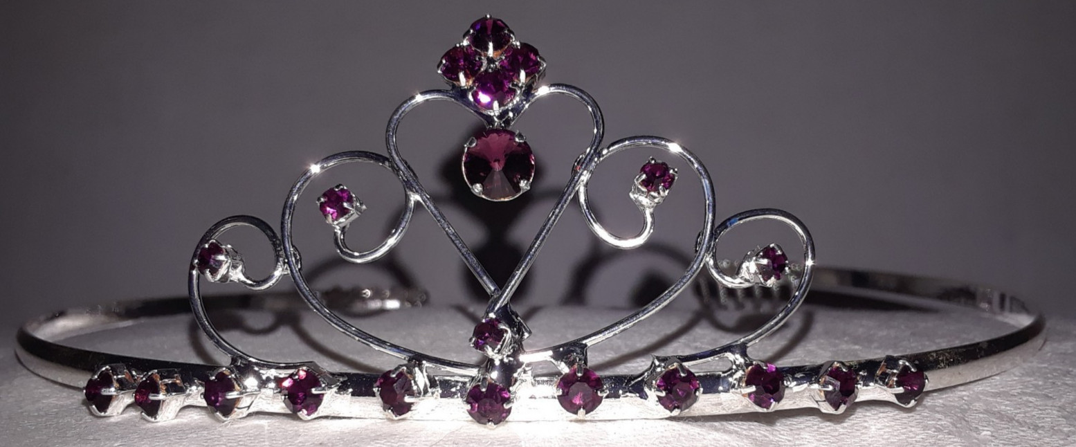 Princess Tiara Bridal Purple Rhinestone Delicate Headwear for Party