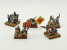VINTAGE MEDIEVAL LEAD INFANTRY SOLDIER FIGURES LOT HAND PAINTED MINIS WARGAME