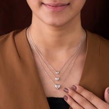 Heart cut Lab grown diamond pendant necklace ...