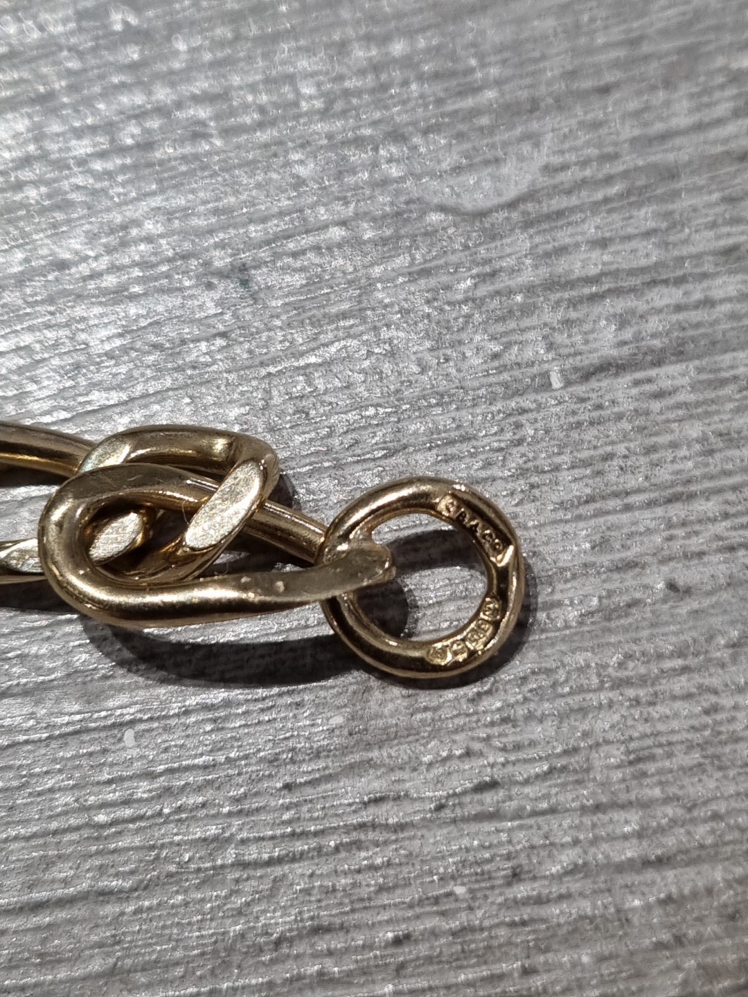 9ct Yellow Gold Solid Flat Curb Albert Chain Brac… - image 4