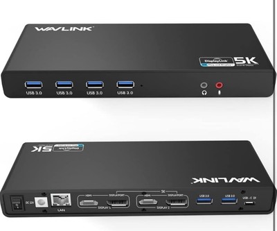 Wavlink WL-UG69DK1 USB-C Ultra 5k Universal 15-1 Docking Station NEW