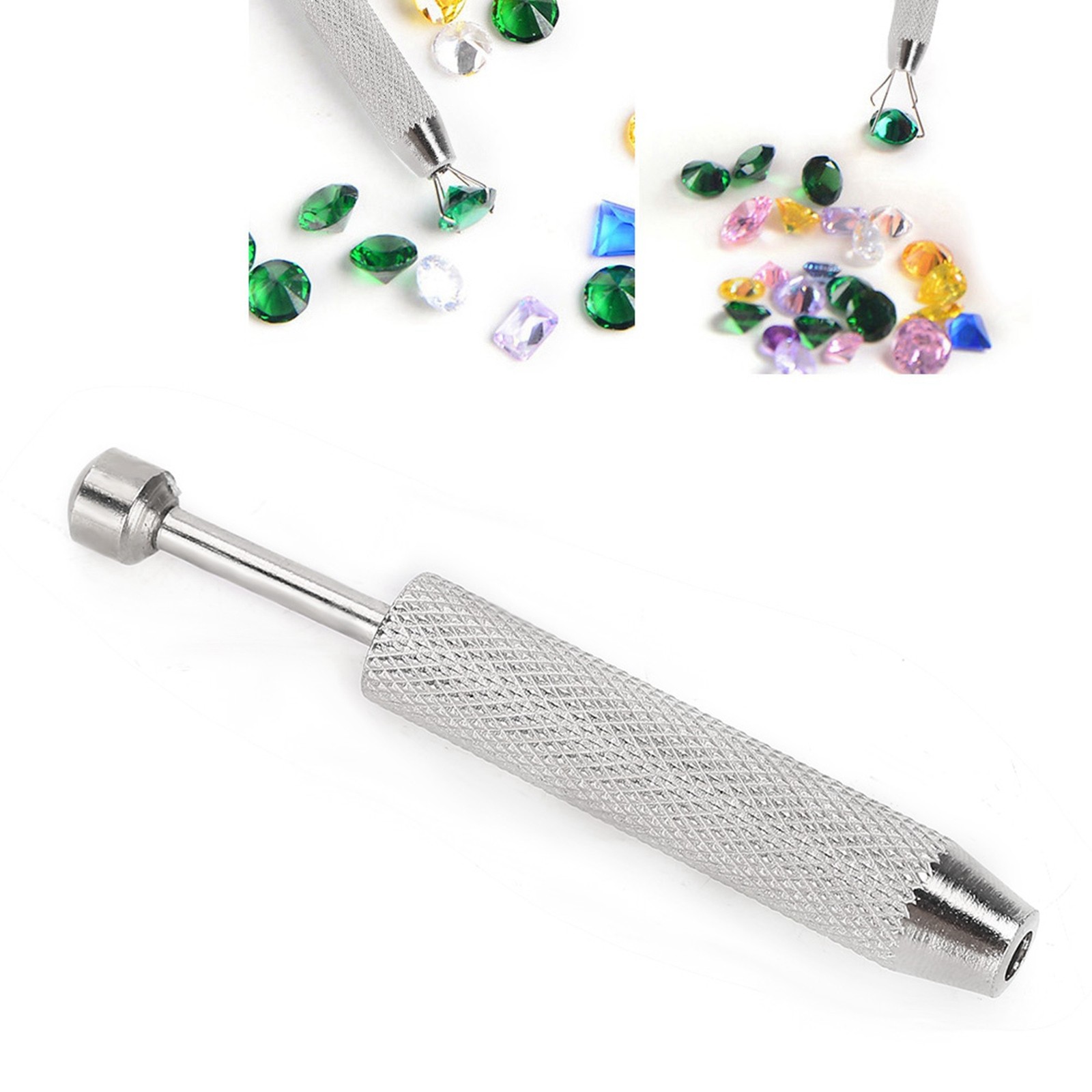 Jewelry Holder Pick Up Tool Diamond Gems Prong Tweezers Catcher Grabber With CUT