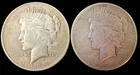Lot of two (2) 1924 Peace Dollars - 90% Silver - FREE SHIPPING!!