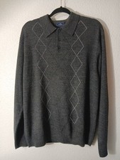 Dockers Men  s Large Gray Long Sleeve Sweater Grandpa Classic Preppy Academia