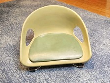 Vintage MCM Cosco Child Booster Seat Avocado Green Adjustable Chrome Legs Prop