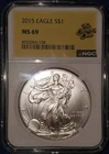 2015 American Silver Eagle NGC MS69 ~ BEAUTIFUL COIN!