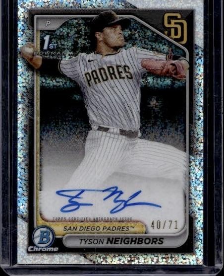 2024 Bowman #CPA-TN Tyson Neighbors Chrome Prospect Autographs Sparkles /71