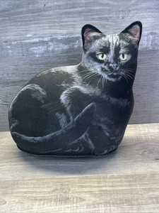 Adeline Halvorson Gray Tabby Cat Fabric Stuffed Doorstop 11" Vintage Kitty