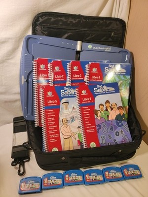 Tested Working Leap Frog Quantum Leap Pad SED DE SABER Lrn Spanish Tablet 6 Bks