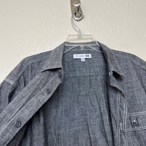 Uniqlo JW Anderson Shirt Mens M Black Chambray Short Sleeve Work - Picture 6 of 14
