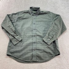 Eddie Bauer Button Down Shirt Mens Large Windowpane Plaid Wrinkle Resistant