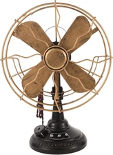 Vintage Iron Art Desk Fan Model Antique Retro Table Fans Sculpture Static Orname