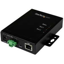 Image of StarTech 2-Port Serial-to-IP Ethernet Device Server - RS232 - Metal and Mount...