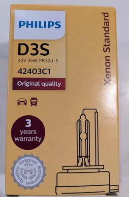  Original OEM Philips D3S Xenon Bulb HID Light Lamp (Made In Germany)