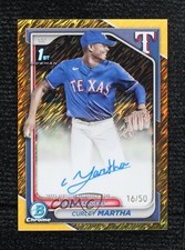 2024 Bowman Chrome Prospect Gold Shimmer Refractor 16/50 Curley Martha Auto 7ba