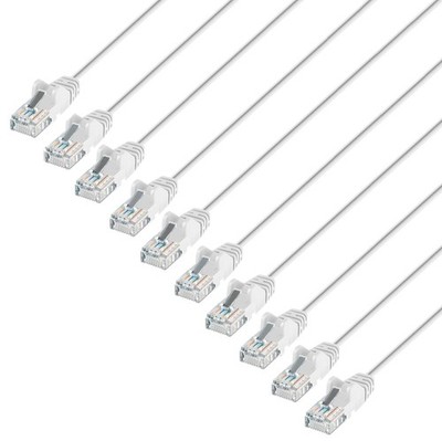 Intellinet Slim Cat6 Ethernet Network Patch Cable   10-Pack - 10Gbps & 250MHz...
