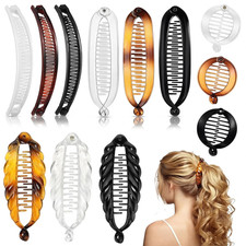 12PCS Banana Hair Clips Large Fishtail Comb Ponytail Holder for Women