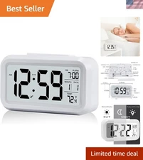 Small Digital Alarm Clock Plug in for Bedrooms Bedside, Tiny Electric Clock L...