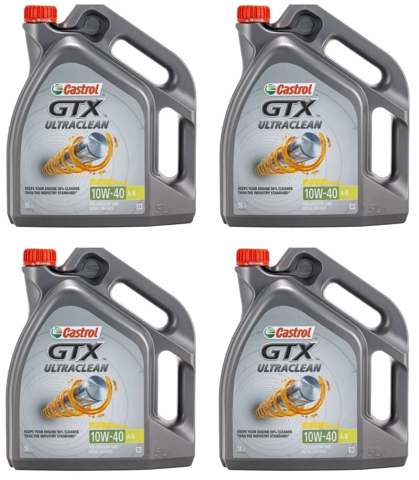 20l Castrol GTX Ultraclean 10W-40 A3/B4 Motoröl 4x5Liter Kanister - Bild 1 von 1