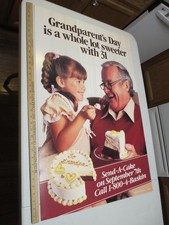 Baskin Robbins ice cream 1986 GRANDPARENT'S DAY cake 800 store display sign 2S