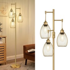 Dimmable Floor Lamp, Industrial Floor Lamps for Living Room, Gold Tree Lamp S...