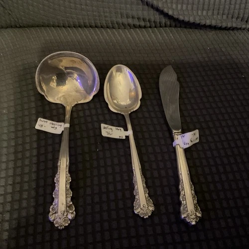 3 Lunt Floral Lace Sterling Silver Mixed Lot - 143 Grams