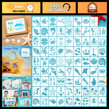80 Pcs Reusable Ocean Creatures Stencils for DIY Crafts, Painting  Home Decor