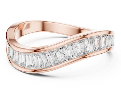 Certified Baguette D/VVS1 Natural Diamond Elegance Promise Ring 14K Gold Over