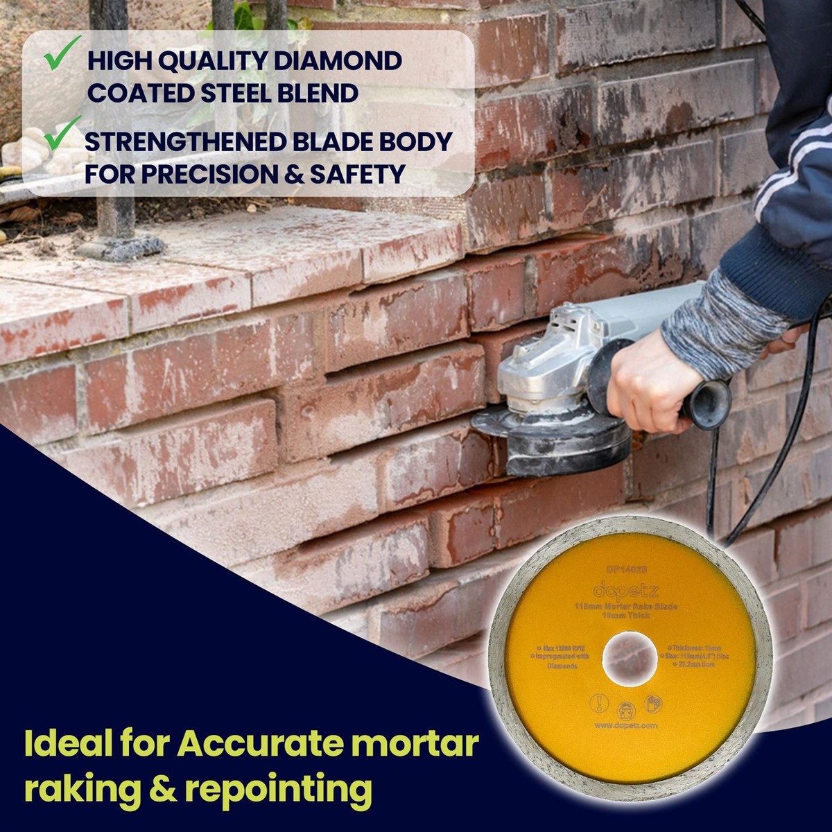 VA Pro Mortar Raking Blade 115mm - Coastal Wall Ties Repointing And Insulation Removal