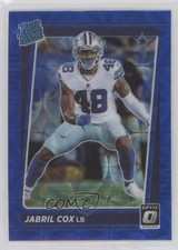 2021 Panini Donruss Optic Rated Rookie Blue Scope Prizm Jabril Cox #286 10qk