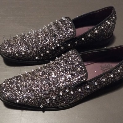 After Midnite Black Spikes Slip-on  Men's Shoe Dress Size 12