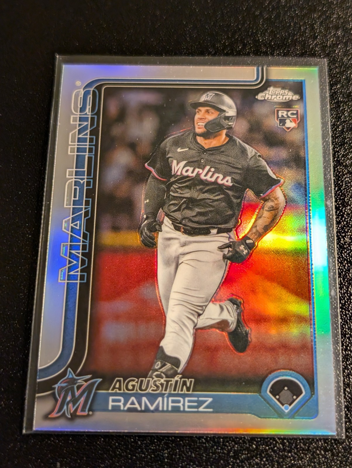 2025 Topps Chrome Update Rookie Refractor Agustin Ramirez RC Miami Marlin USC200