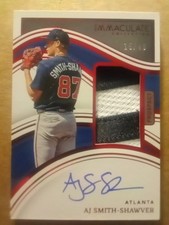 2023 Panini Immaculate AJ Smith-Shawver RED FOIL Jersey Patch RARE Auto #15/49