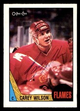1987 OPC O-Pee-Chee Hockey #211 Carey Wilson Signed Autograph (no COA) *d3