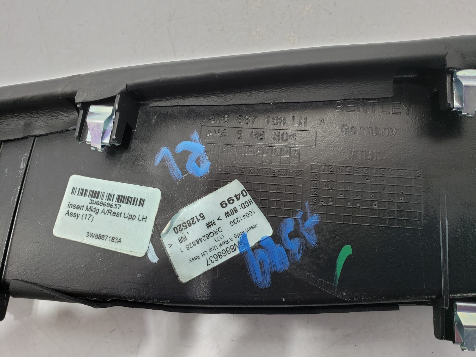 ✅ 12-18 OEM Bentley Continental GT Rear Left Driver Armrest Door Leather Trim