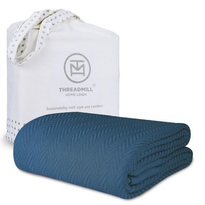 Threadmill Luxury Cotton Blankets for King Size Bed | All-Season Cozy 100% Cotto