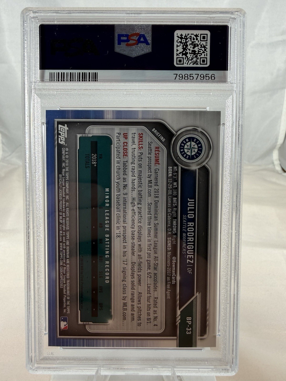 Julio Rodriguez Bowman 1st PSA 9 view 2