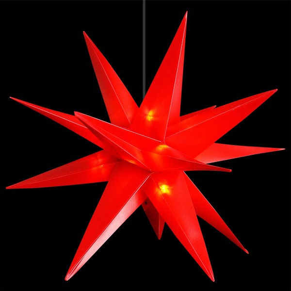 Xl Led Weihnachtsstern Ø 25Cm Adventsstern Rot Fensterstern Faltstern IP44-image