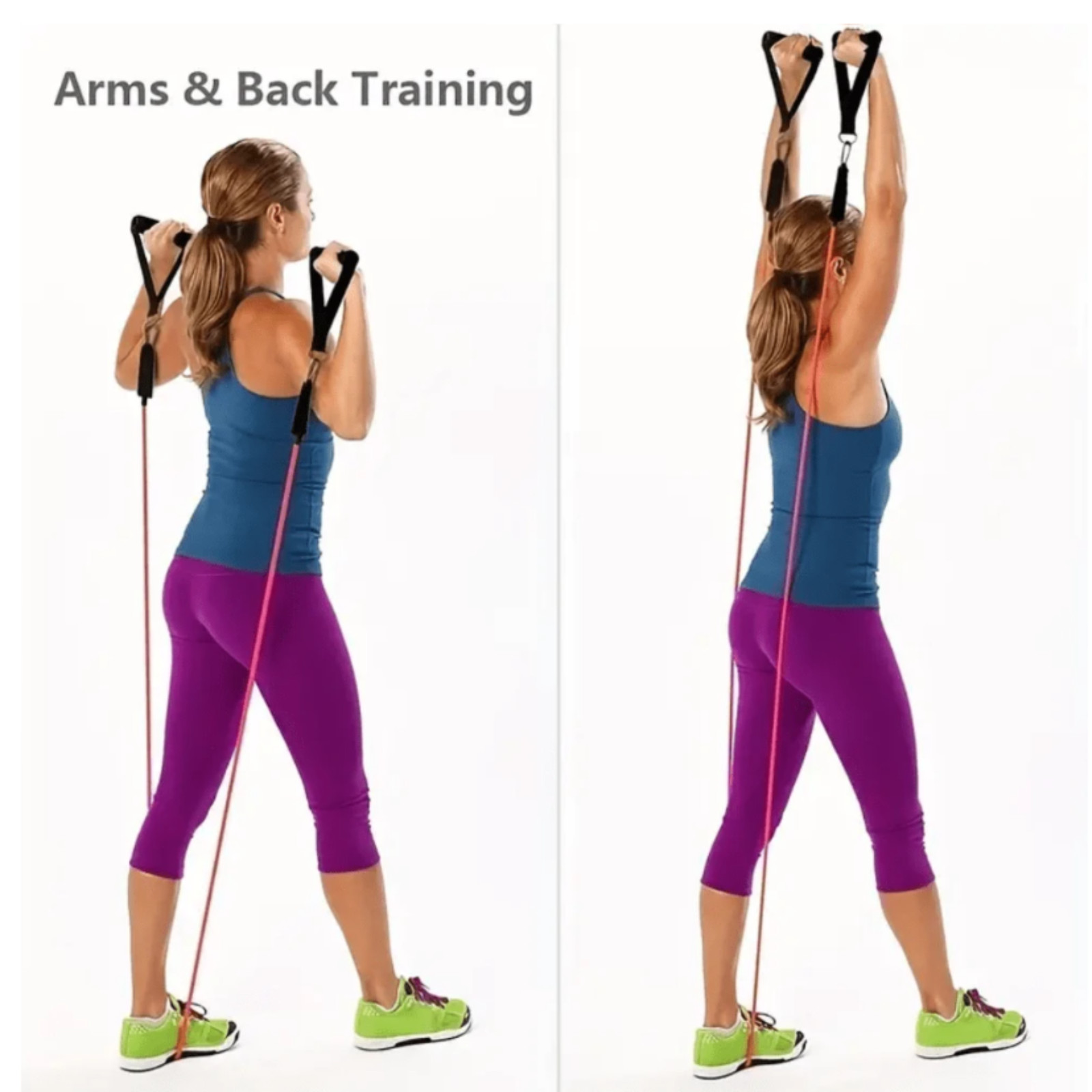 11pcs/Set Exercise Bands Resistance Band Home Fitness Equipment for Men & Women