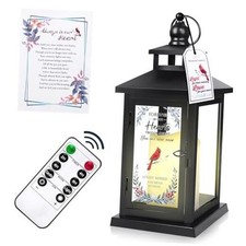 Memorial Lantern - Sympathy Gifts for Loss of Loved One with Remote Black
