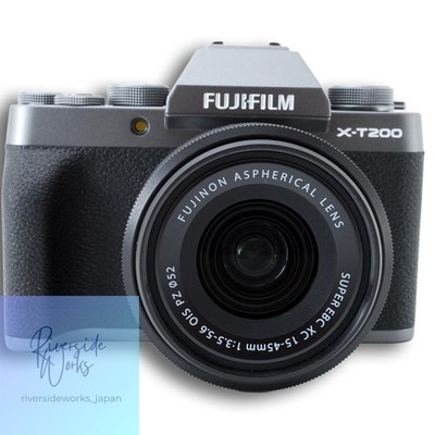 FUJIFILM X-T200 Mirrorless Camera Kit Dark Silver with New SD Card