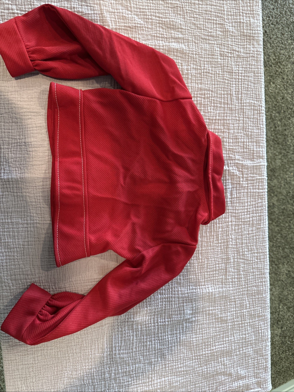 Vintage 1970s Kids Size 7-8 Crop Jacket Red 