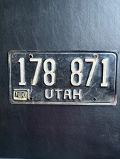 1970 Utah License Plate 178 871 