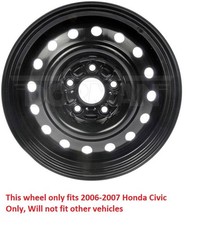 New Dorman 16 Inch Steel Replacement Wheel Rim Each For 06-07 Honda Civic New Dorman 16 Inch Steel Replacement Wheel Rim Each For 06-07 Honda Civic