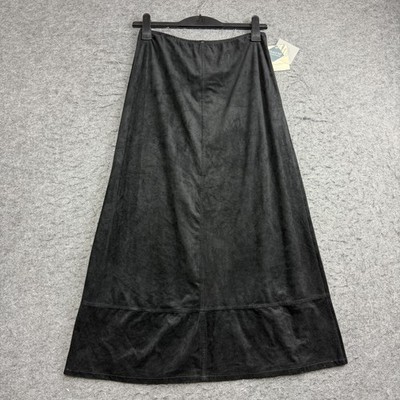 Susan Bristol Skirt Womens Small Black Long A-Line Microfiber Stretch Pull On