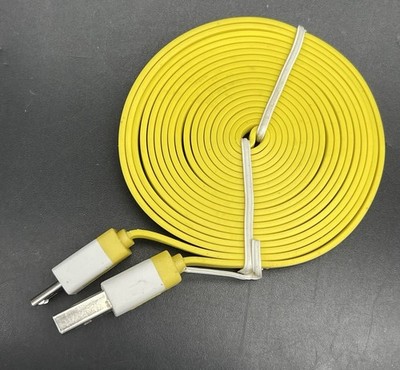Colorful Yellow 6ft Flat Data Sync Charging Cable For Micro USB phone