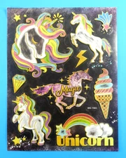 Magical Unicorns 3D Chalkboard Crafter's Square Sticker Sheet